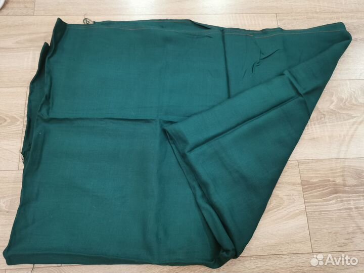 Ткань Поплин х/б, зелёный (СССР) отрез 2,84м