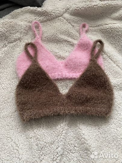 Вязаный топ, мягкий топ на бретельках