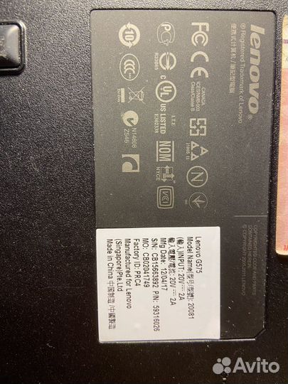 Ноутбук lenovo g575 15,6 дюймов