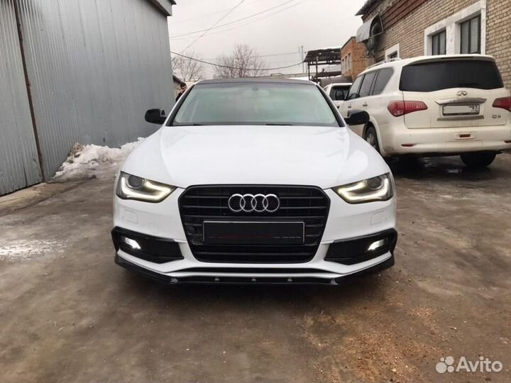 Сплиттер переднего бампера audi A4 B8 (2008-2015)