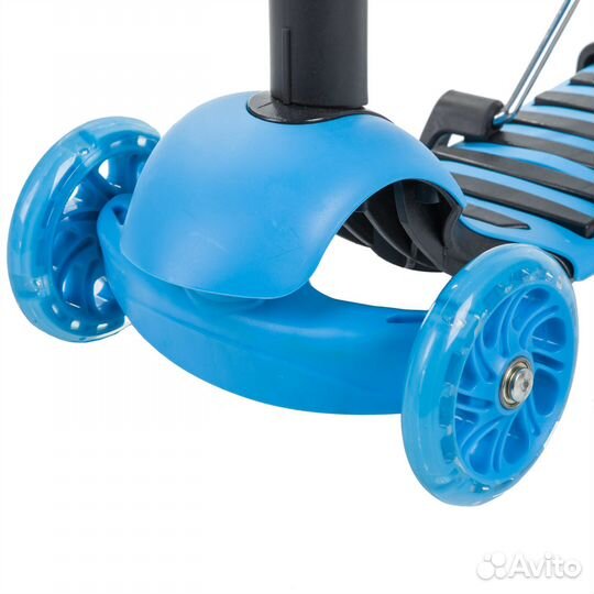 Самокат-кикборд novatrack disco-kids, голубой