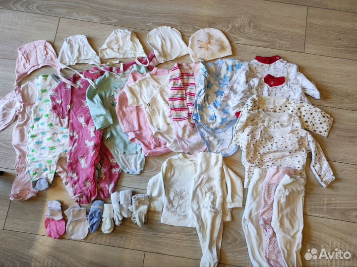 Детские вещи пакетом для девочки от 0 до 6 месяцев