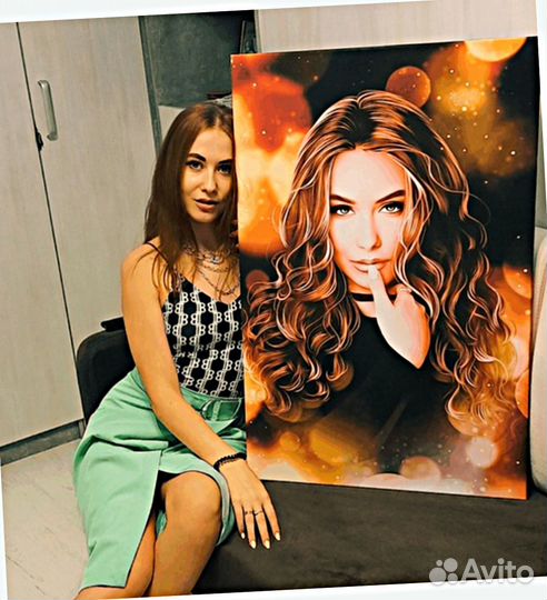 Портрет на холсте по фото (разные размеры)