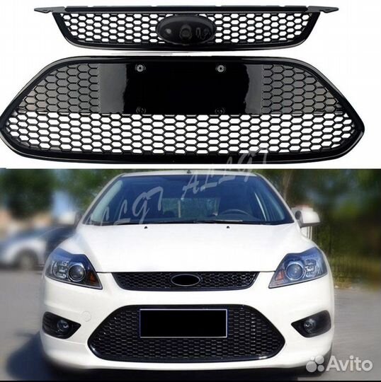 Решетки на Ford Focus 2 соты глянец