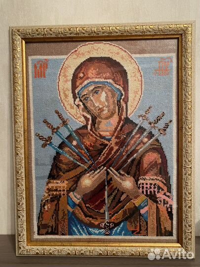 Икона вышитая крестом