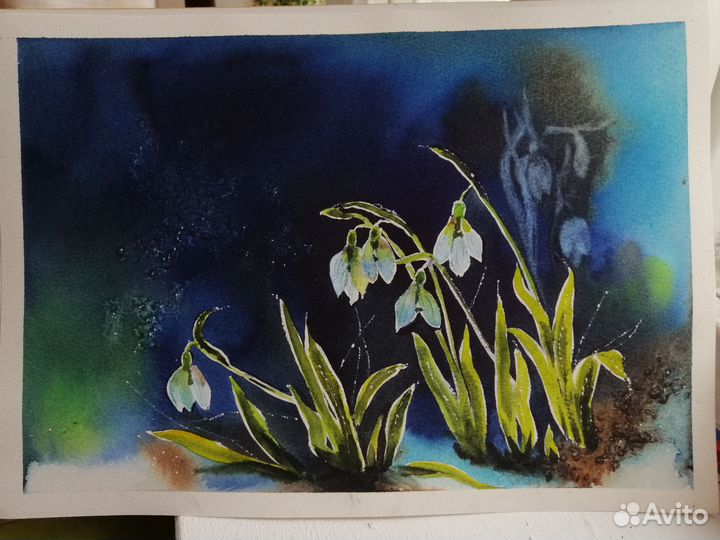 Картина акварель цветы