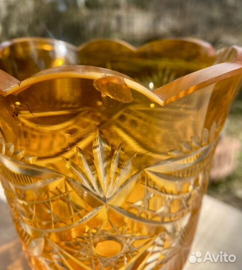 Хрустальная ваза цветной хрусталь цветное стекло