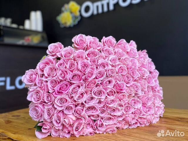 Розовые розы Доставка цветов букетов