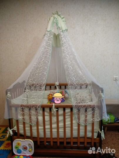 Балдахин с держателем+бортик с мишками