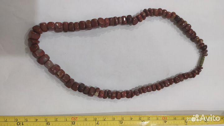 Бусы винтаж СССР Натуральный камень, Красная яшма