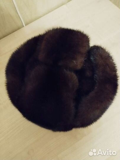Норковая шапка мужская, 59 размер, почти новая