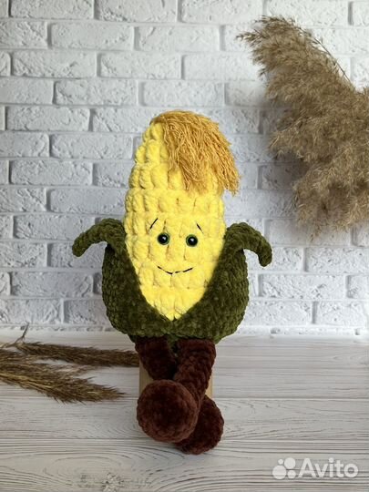 Вязаные игрушки ручной работы Кукуруза плюшевая