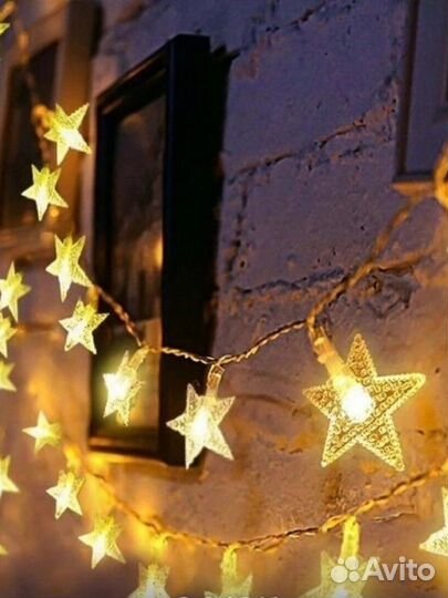 Гирлянда светодиодная Ёлочка, Снежинки, Шарики