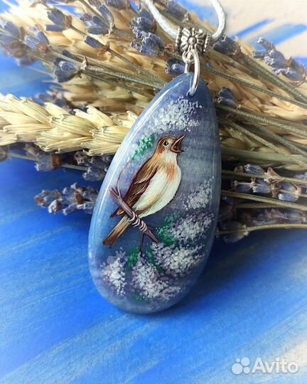 Кулон с худ. росписью Лаковая миниатюра