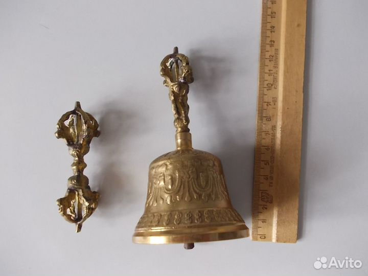 Латунный металлический буддийский колокольчик