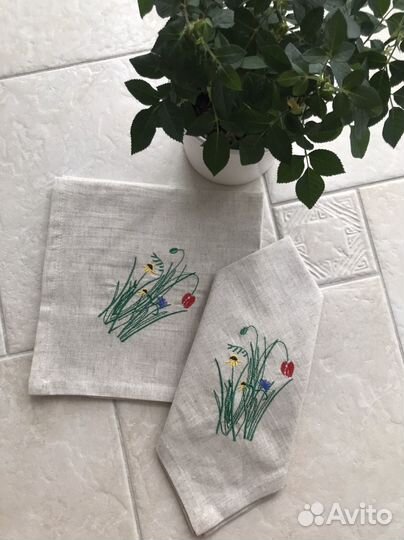 Салфетки сервировочные льняные 2 шт
