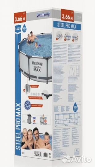 Каркасный бассейн 366 на 100