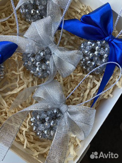 Елочные игрушки ручной работы из хрусталя