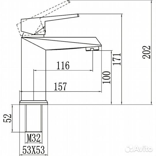 Смеситель для раковины Savol S-005511H, черный