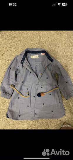 Платье рубашка zara на девочку 92-92