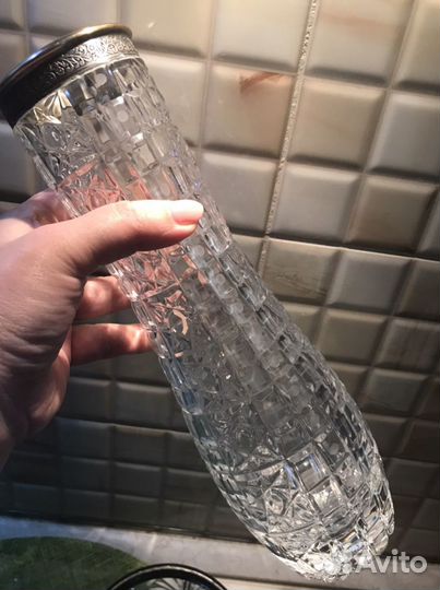 Ваза, фруктовницы с мельхиоровым ободком