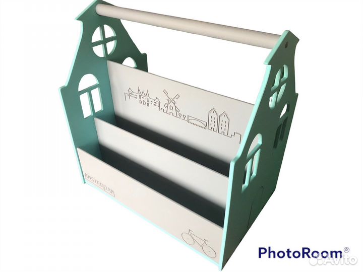 Полка для книг, игр по Монтессори. На колесах