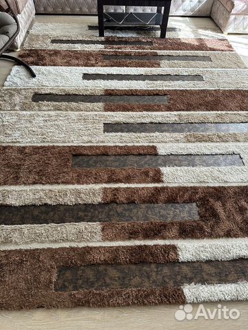 Стильный Ковер с кожаными вставками 300см на 400см