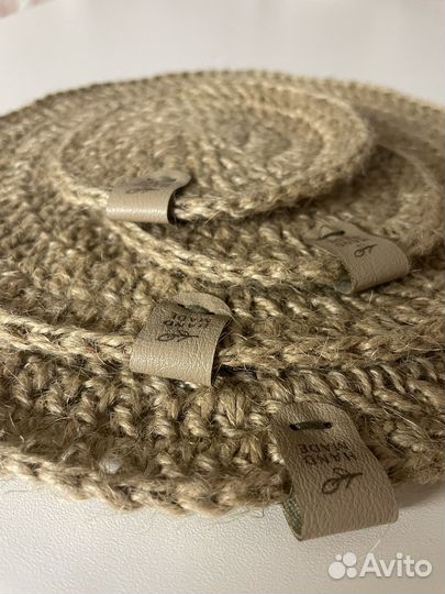 Салфетки сервировочные вязаные из джута