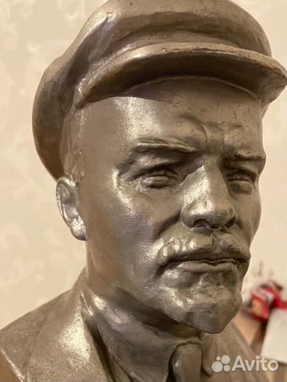 Редкий Бюст Ленин в кепке. Баганов 1979г Силумин