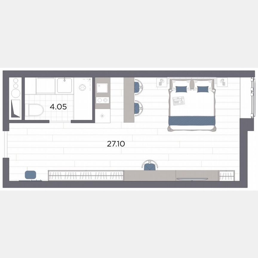 Апартаменты-студия, 31,2 м², 11/14 эт.