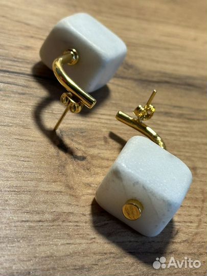 Marni серьги золото/мрамор Marble Earrings in Gold