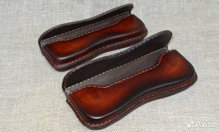 Футляр для очков, кожа, ручная работа