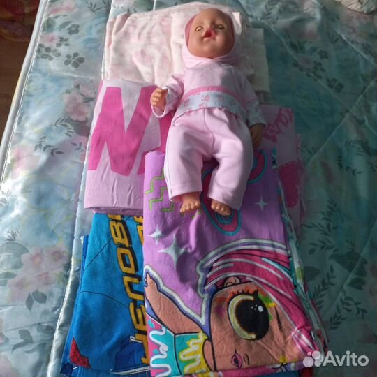 Детское постельное белье+ пупс