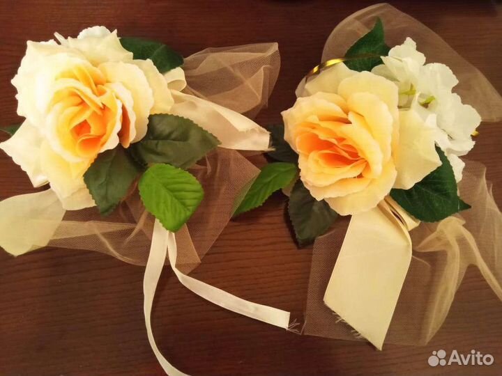 Свадебное украшение на зеркала авто