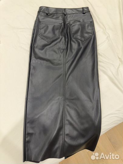 Кожаная юбка длинная
