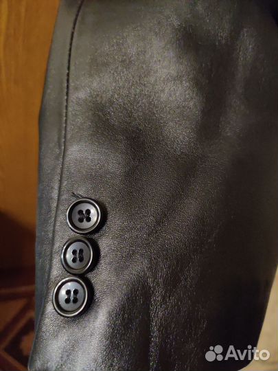 Кожаный пиджак мужской 48