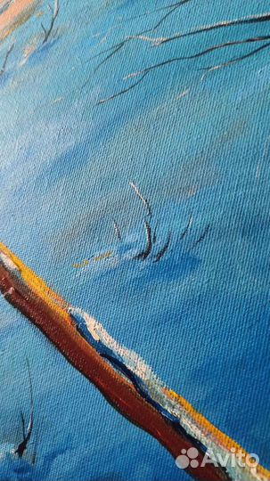 Зимний закат. Масло