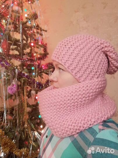 Шапка и снуд ручной работы