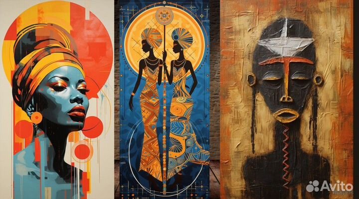 Африканка картина на холсте