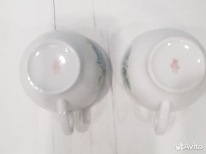 Чайная пара Чудово СССР фз Красный фарфорист