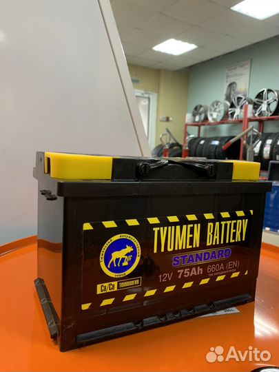 Аккумулятор 75 A/h Tyumen обратная полярность