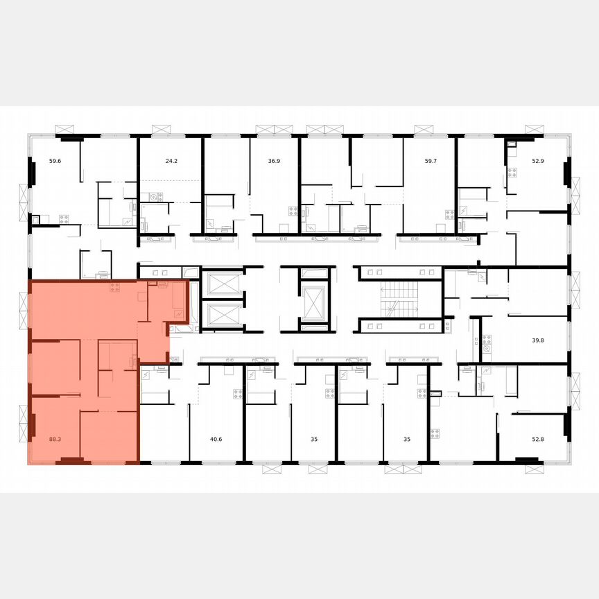 3-к. квартира, 88,2 м², 6/14 эт.