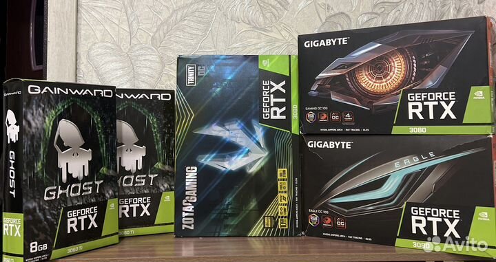 Видеокары RTX 3080 RTX 3060 ti