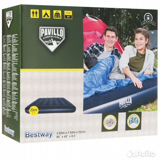 Надувной матрас 203х152х22см