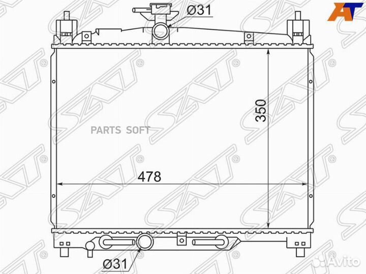 Радиатор Toyota Vitz 99-05 / Echo 99-05 / Platz 99-05 / Yaris 99-05