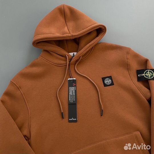 Толстовка stone island коричневая