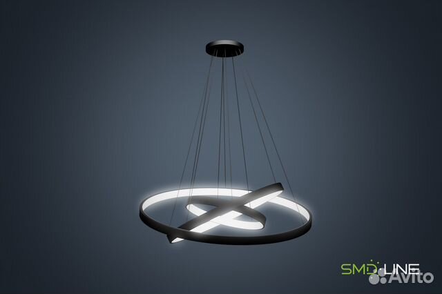 Дизайнерская светодиодная люстра в форме 3-х Колец