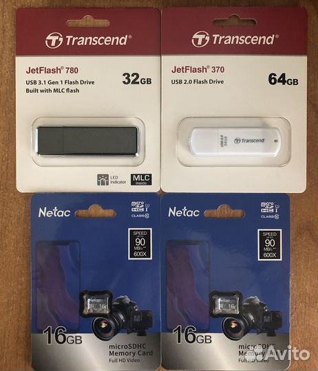 USB флешка transcend mlc и sd карты netac