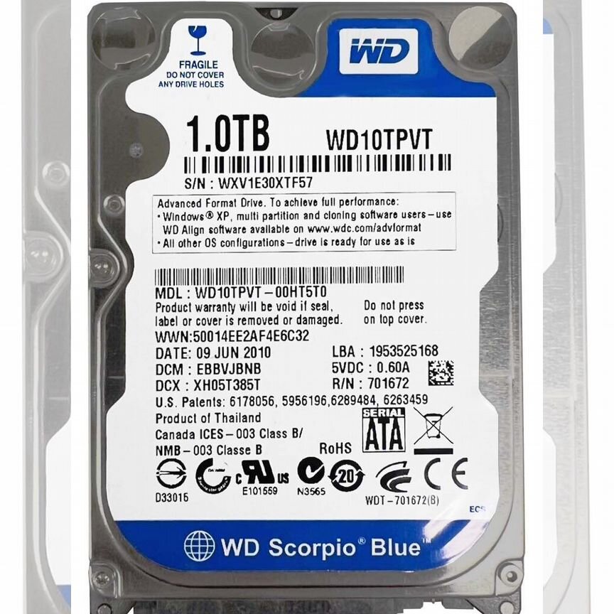 [WD10JPVT] Жесткий Диск Western Digital 1tb Sata3 Wd10jpvt