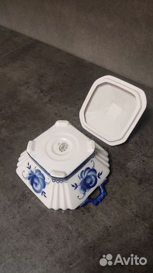 Шикарная сахарница Гжель